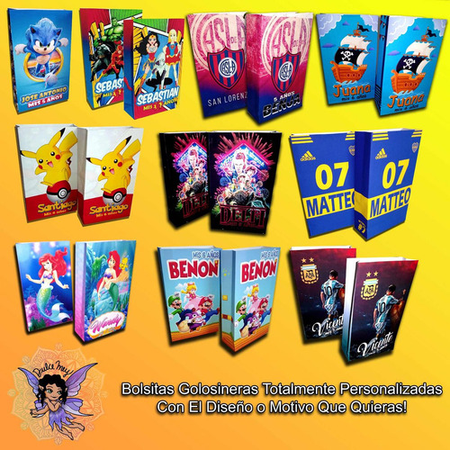 Bolsitas Golosineras Sonic & Amy X 25 Personalizadas