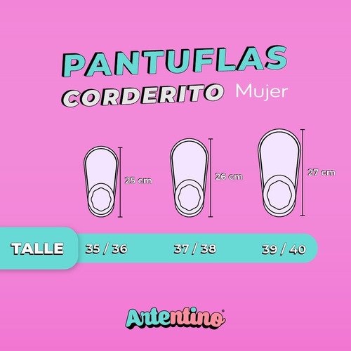 Imagen 2 de 5 de Pantufla Mujer Corderito Pantuflas Regalo Mamá Artentino