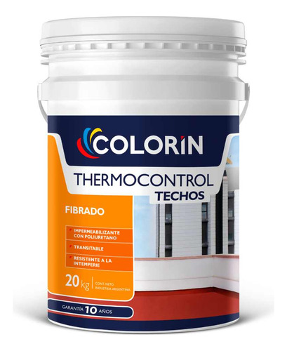 Impermeabilizante Techos Thermocontrol Fibrado Blanco 20 Kg