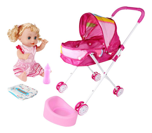 Cochecito De Muñeca Y Biberón Para Cama De Pañales, 5