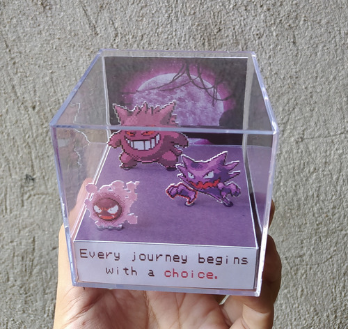 Cubo Diorama Pokemon Evolução Gengar