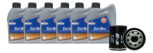 Cambio Aceite 15w40 Gulf Max 6l Mineral Y Filtro De Aceite 