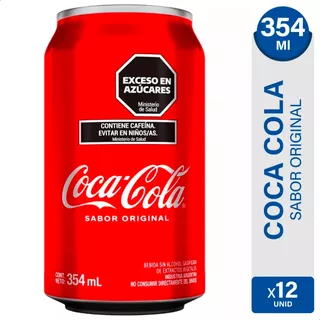 Coca Cola Lata 354ml Original Gaseosa - Pack X12 Latas