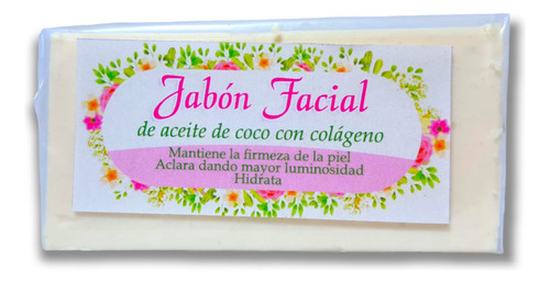 Jabón Natural Aceite De Coco Colágeno 100gr De Crema Rosita