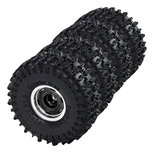4 Piezas De Ruedas Y Neumáticos De Coche Rc De Negro