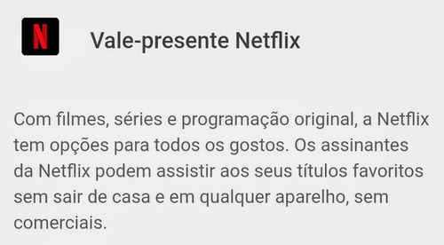 Imagem 2 de 3 de Gift Card Digital Netflix
