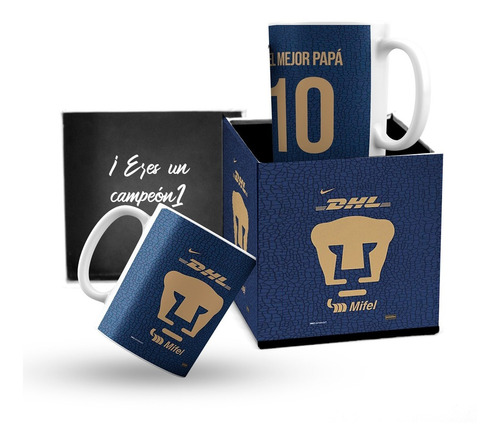 Taza Pumas Regalo De Cumpleaños Para Hombres En Caja Madera