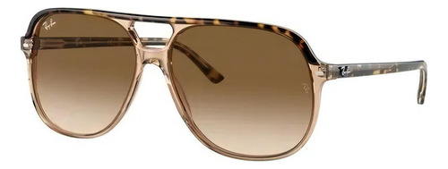 Óculos de sol Ray-Ban Bill Standard armação de acetato cor polished havana, lente light brown degradada, haste tortoise de acetato - RB2198