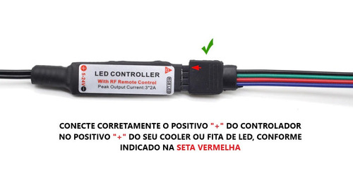 Imagem 3 de 4 de Controladora Rgb Cooler Fan 4 Pinos 12v Conexão Sata