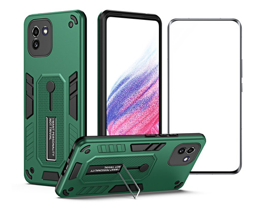 Funda Para Samsung Galaxy A03 Eu, Soporte Metálico Con Pelíc