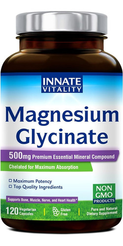 Innate Vitality Glicinato De Magnesio  500 Mg 120 Capsulas