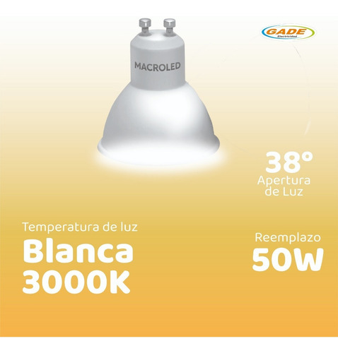 Imagen 5 de 10 de Lampara Dicro Led 7w Gu10 Luz Fria Calida 220v Macroled