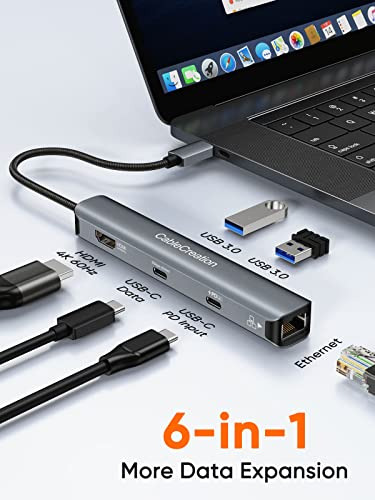 Adaptador Multipuerto Usb C Hub, Hub Usb-c 6 En 1 Cablecreat