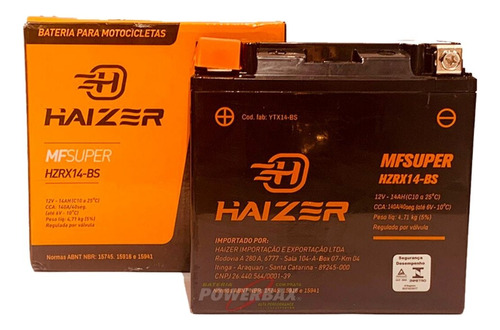 Bateria Moto Haizer Suzuki Dl1000 V-strom 14ah (ytx14-bs)