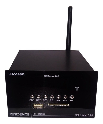 Receptor Frahm Usb Sd App Fm Bluetooth P/ Amplificador Dvd Cor Preto