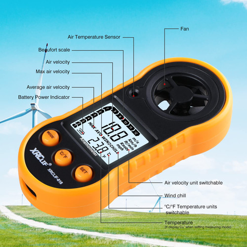Anemómetro Digital De Mano Medidor De Viento Modelo 2023