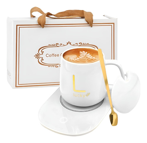 Tazas Cafe Te Calentador Electrico Tazon Cuchara Set Taza 