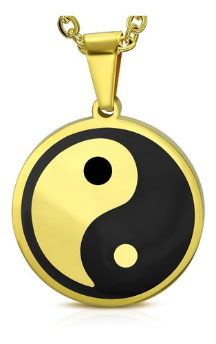 Dije Acero Inoxidable Dorado Yin Yang Tao Bagua Eg