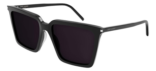 Saint Laurent Gafas De Sol Rectangulares Para Mujer, Negro-n