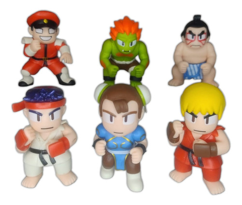 Set Figuras Street Fighter Gashapones X6unidades 8-10cm