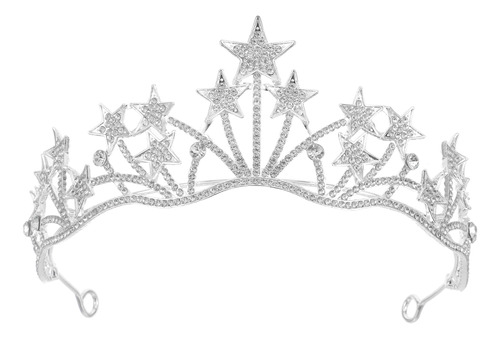 Diadema Nupcial Con Forma De Corona De Diamantes De Imitació