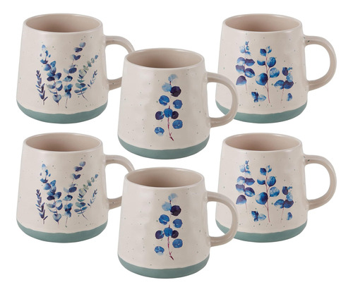 Pfaltzgraff Tazas Florales Mate, 6 Unidades (paquete De 1), 