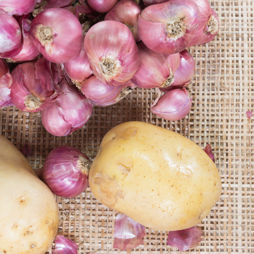 Kit Cebola Roxa 3kg Saco E Batata Branca Inglesa 3kg