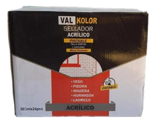 Silicona Sellador Acrílico Pintable Blanco 300ml. Caja 24 Un