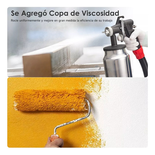 Pistola Paint Pulverizadora Compresor Paint Electrique 650w Rojo