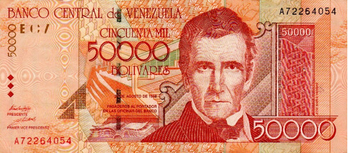 Billete 50000 Bolívares 24 De Agosto 1998 Serial A8 