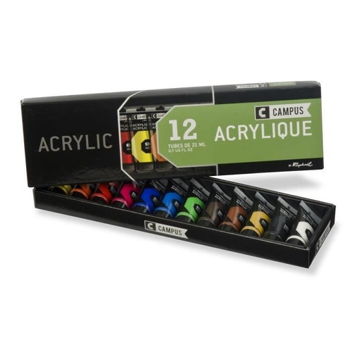 Acrilico Campus Set 12 Tubos 21ml By Raphael