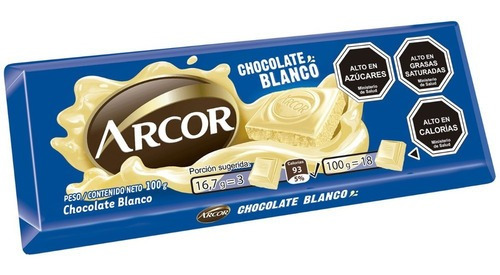 Chocolate Arcor Blanco 100 Grs