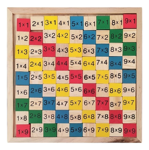 Juego Didáctico Tablas De Multiplicar Madera Fácil  Práctico