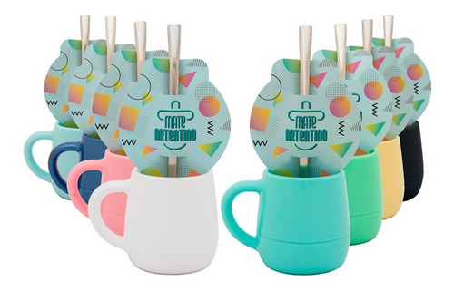 Imagen 3 de 6 de Mate Asa Pastel Bombilla Acero Vaciado Fácil Regalo Original