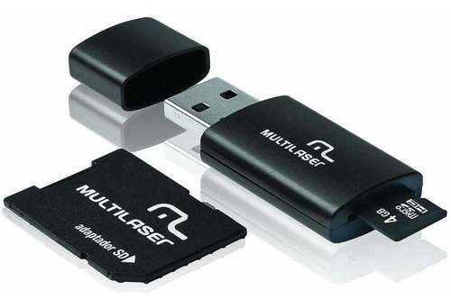 Imagem 1 de 1 de Cartão De Memória Multilaser Microsd C/ Adaptador Sd Mc057