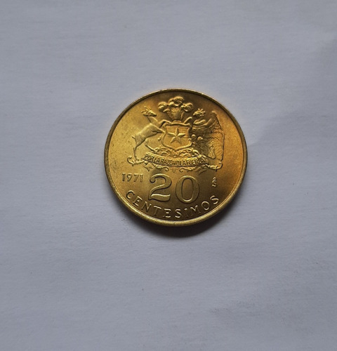 Moneda 20 Centésimos Año 1971
