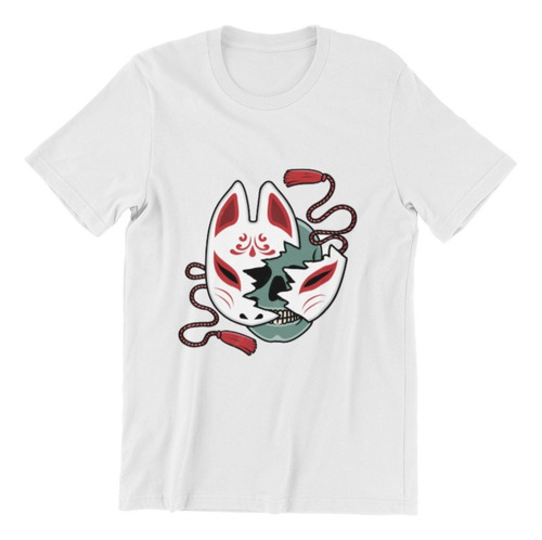 Polera Unisex Demon Slayer Exterlon Gato Mascara Estampado