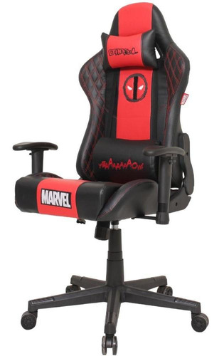 Cadeira Pc Gamer Ergonômica Gaming Giratoria Braço 3d Marvel Cor DeadPool Material do estofamento Couro sintético