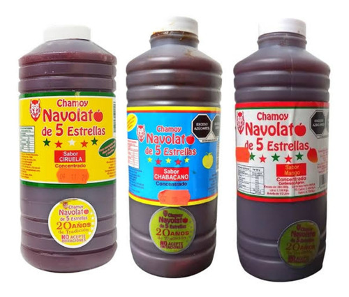 Chamoy De Navolato 3 Litros (1 Chabacano, 1 Ciruela,1 Mango)