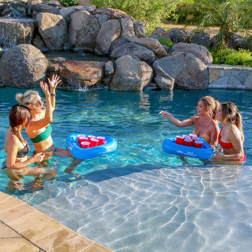 Pool Pong Rack Juego De Beer Pong Flotante Incluye 2