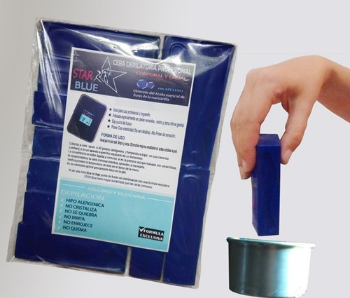Cera Azul Elástica 1 Kilo + Espátulas Depilación Profesional