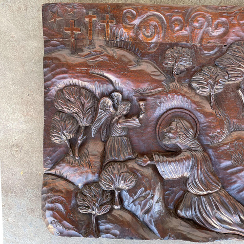 Imagem 3 de 8 de Arte Sacra Antiga Talha Madeira Jesus Assinada