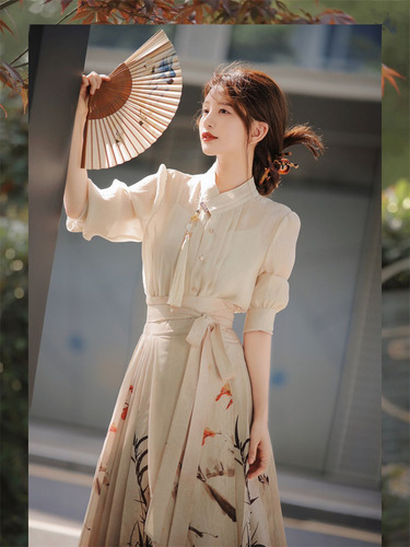 Disfraz Hanfu, Conjunto De Falda Corta Con Botones, Camisa Con Botones Para Mujer