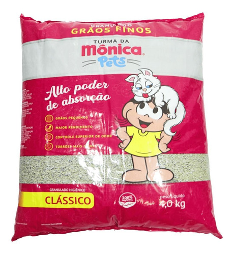 Granulado Sanitário Grãos Finos Turma Da Mônica Pets 4,0kg