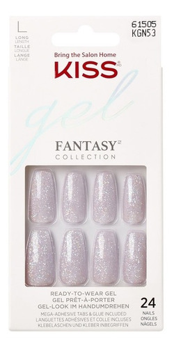 Uñas Glue-on Kiss Gel Fantasy - Olivia