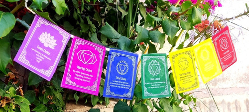 Banderas 7 Chakras Tibetanas 10 Cms