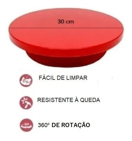 Imagem 2 de 5 de Bailarina Prato Giratório 30 Cm + Espátula Dobra 41 Cm