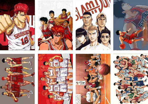 Paquete 8 Afiches Poster Slam Dunk Anime 28x42cm