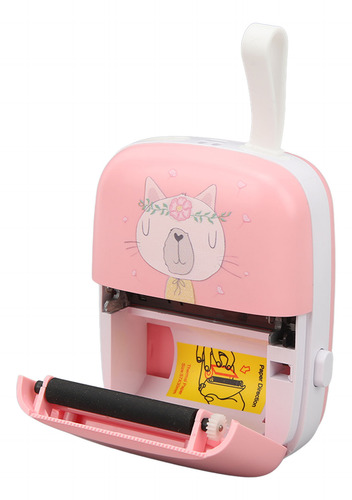 Mini Impresora De Etiquetas Con Patrón De Gatito De Dibujos