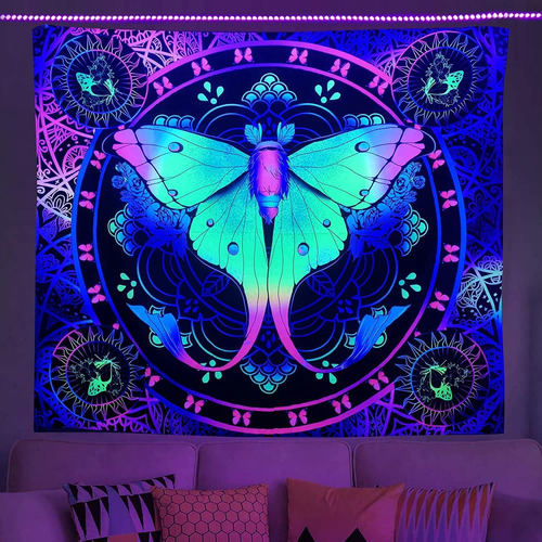 Dormitorio Estetico Psicodelico Color Hippie Tapiz Mandala
